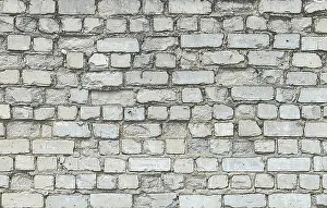 Old Brick Wall Background Prints: Background of old white brick wall
