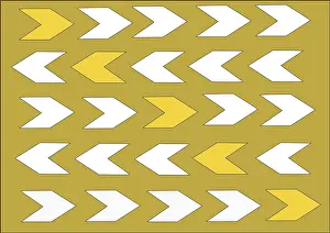 Deserted Landscape Illustration Prints: Background pattern arrows two-coloured in white and yellow