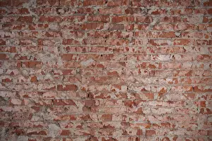 Deserted City View Prints: Background of red brick wall pattern texture