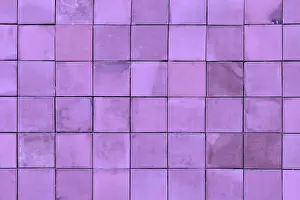 Modern Architecture Background Prints: Background with small pastel violet rectangular tiles