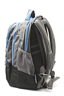 Deserted White Background Photo Prints: Backpack isolated on white background