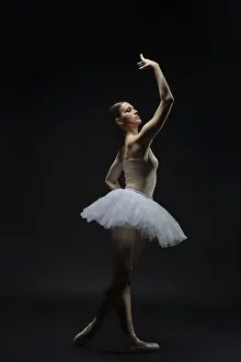 Elegant Pose Prints: A ballet dancer poses elegantly in a studio