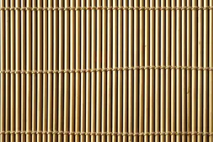 Deserted Kitchen Table Scene Prints: Bamboo mat close up texture