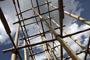Uninhabited Construction Area Prints: Bamboo scaffolding