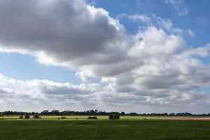 Central Europe Countryside Views Prints: Band of clouds over Elbe meadows