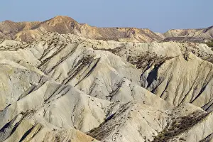 Almeria Province Landscapes Prints: Bare ridges of eroded sandstone