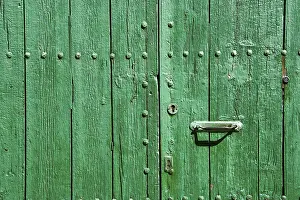 Deserted Building Entrance Prints: Detail of a barn door