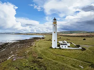British Lighthouse Prints: Barns Ness Lighthouse from a drone