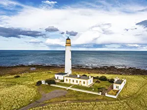 British Lighthouse Prints: Barns Ness Lighthouse from a drone