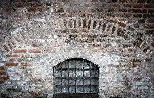 Abandoned Fortress Structure Prints: Bars On A Window Of A Medieval Dungeon