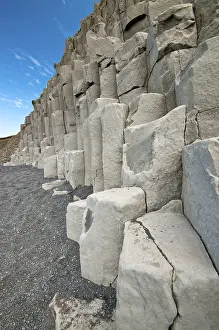 Volcanic Rock Formations Europe Prints: Basalt columns, cave Halsanefshellir