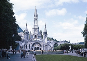Lourdes Basilica Print 1973
