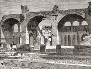 Deserted Cityscape In Europe Prints: The Basilica of Maxentius and Constantine