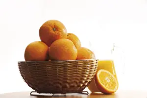 Orange Juice Nutrition Prints: Basket of oranges