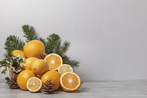 Advent Season Food Prints: Basket with oranges and lemons