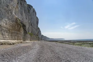 Normandy Beach Prints: Beach and cliffs of Fecamp