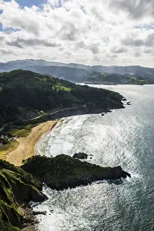 Prints of Beach and cliffs, Playa de Laga, Ibarranguelua, near Bilbao, Province of Bizkaia, Basque Country, Northern Spain, Spain Bilbao Prints: Print of Playa de Laga Beach and Cliffs, Northern Spain
