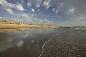 Coastal Landscape Images Prints: Beach and clouds in the evening light