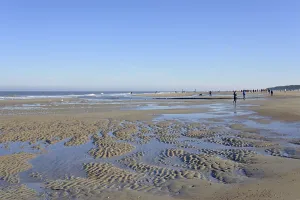 German Coastal Scene Prints: Beach at low tide with wave-like pattern