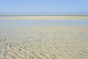 Northern Germany Coastline Prints: Beach at low tide with wave-like structure