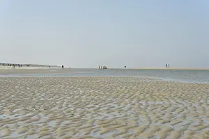 Juist Island Landscape Prints: Beach at low tide with wave-like structure