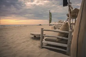 Benelux Holiday Region Prints: Beach Sofa on the beach at sunset