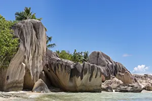 Deserted Beach Seychelles Prints: Beach Source d Argent with granite rocks
