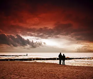 Evening Sun Landscape Photography Prints: Beach at sunset
