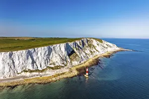 Beachy Head Lighthouse Drone View Prints: Beachy Head Lighthouse from a drone