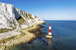 Beachy Head Lighthouse Drone View Prints: Beachy Head Lighthouse from a drone