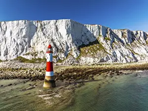 Atlantic Ocean Landscape Photo Prints: Beachy Head Lighthouse from a drone