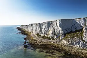 British Countryside From A Drone Prints: Beachy Head Lighthouse from a drone