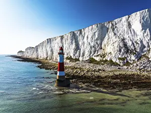 Beachy Head Lighthouse Drone View Prints: Beachy Head Lighthouse from a drone