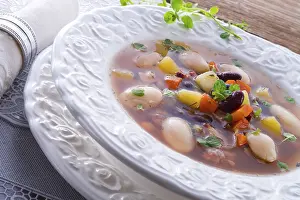 Grocery Store Food Displays Prints: Beans soup