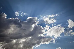 Cloudy Atmospheric Mood Prints: Beautiful dramatic storm clouds with silver lining and light rays with room for your own text or graphics