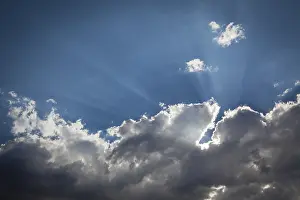 Copy Space Photo Prints: Beautiful dramatic storm clouds with silver lining and light rays with room for your own text or graphics