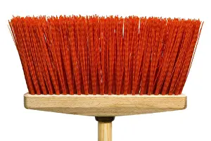Cleanliness Products Prints: Beautiful red mop on a white background