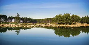 Prints of Beautiful view of the pond in Lithuania with reflection in the water Lake Prints: Beautiful Pond Reflection Print from Lithuania