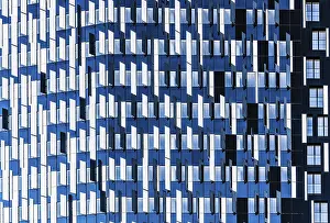 Contemporary European Homes Prints: Belgium, 02 15 2019 Blue rectangular abstract patterns