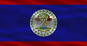 Fabric Texture Flag Prints: Belize flag with fabric texture