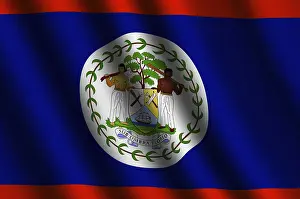 Related Prints: The Belize Flag Flying in the Wind Print