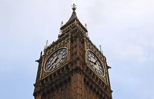London Historic District Prints: Bell tower with clock from Big Ben