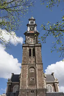 Benelux Countries Landmarks Prints: The bell tower of the Westerkerk
