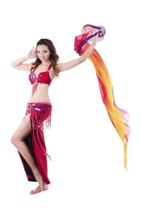 Studio Shot Portrait Prints: Belly dancer on white background