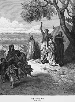 Historical Landscape Art Prints: Bible, Noah curses Ham, his son
