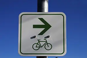 Directional Sign Post Prints: Bicycle guide post