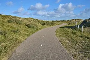 Amsterdam Water Pipe Dunes Prints: Bicycle path, sand dune, clouds