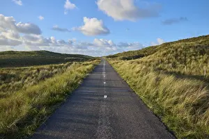 Cloudy Skies Netherlands Prints: Bicycle path, sand dune, clouds