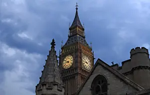 Famous Landmark In Europe Prints: Big Ben, clock tower and clock