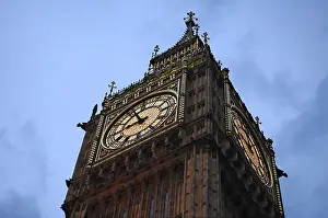 London Parliament Building Prints: Big Ben, clock tower and clock
